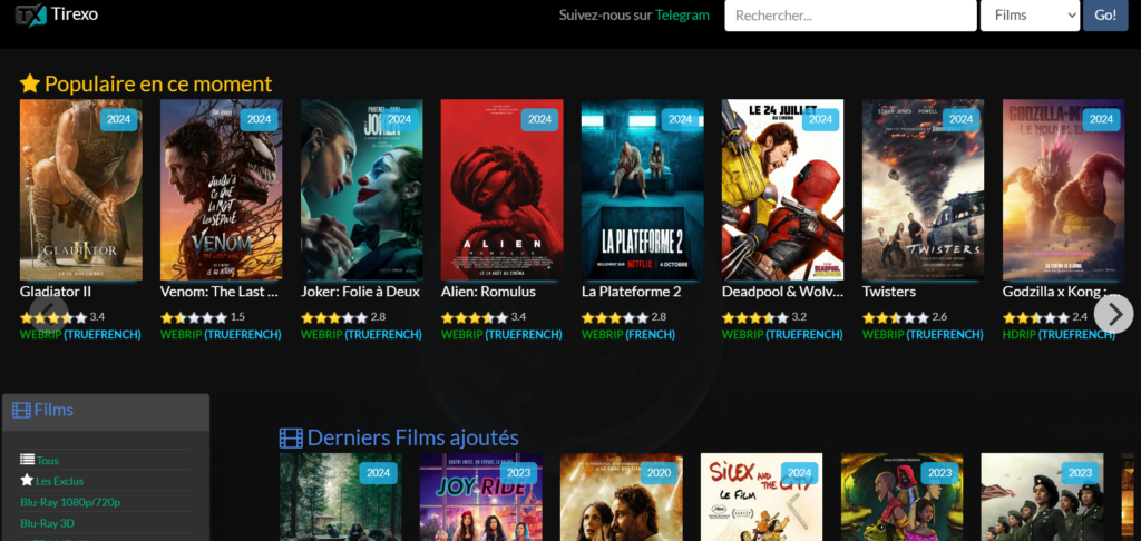 Tirexo.run : Le site ultime pour le téléchargement gratuit et le streaming illimité de films et séries